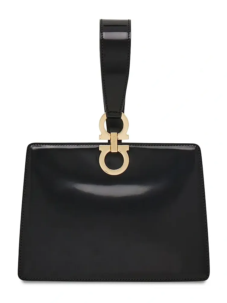 Women's Double Gancio Leather Clutch