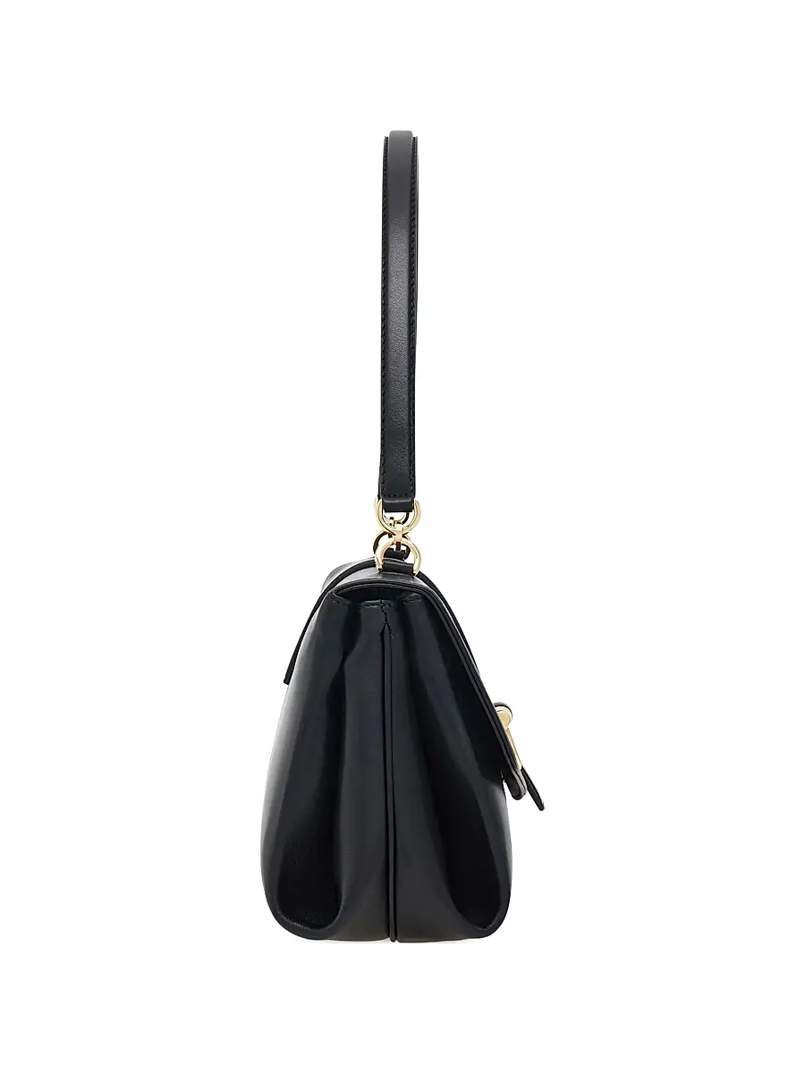 FERRAGAMO Women's Gancini-Buckle Leather Top Handle Bag - Nero | Thumbnail 6 FERRAGAMO Women's Gancini-Buckle Leather Top Handle Bag - Nero | Thumbnail 6