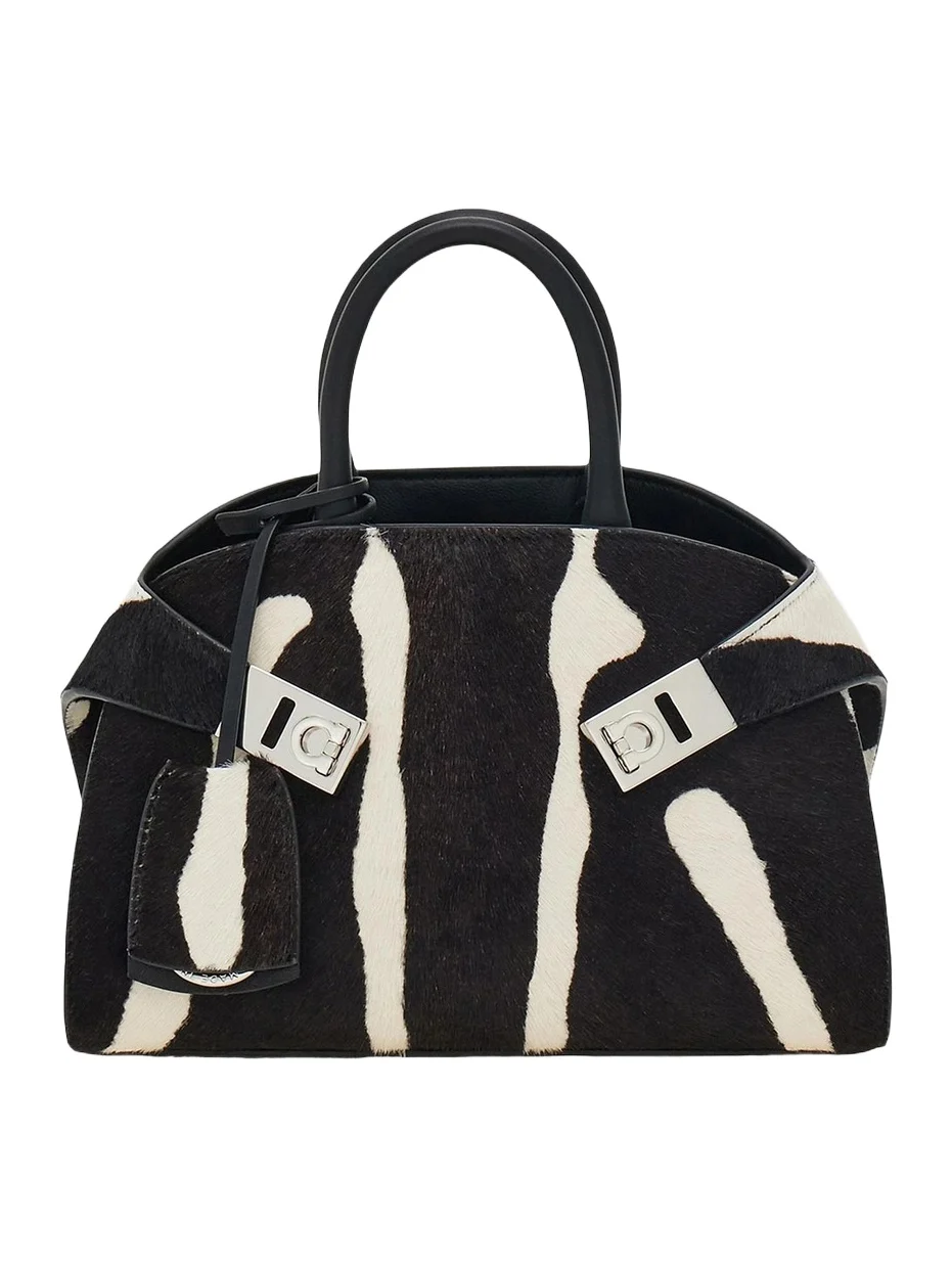 Women's Mini Hug Zebra-Print Calf Hair Top Handle Bag Women's Mini Hug Zebra-Print Calf Hair Top Handle Bag