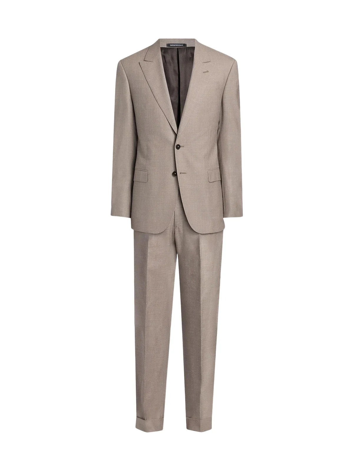 Emporio Armani Men's Tonal Textured Single-Breasted Wool, Silk & Linen Suit - Tan