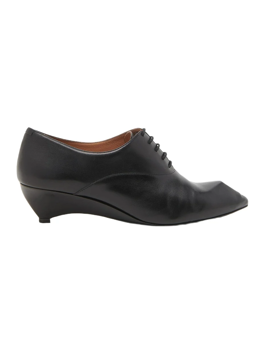 Jil Sander Women's Sculptural Oxford-Style Leather Kitten-Heel Shoes