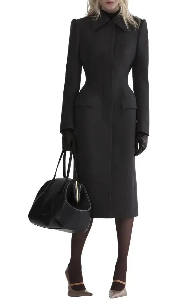 Mugler Long Wool Coat