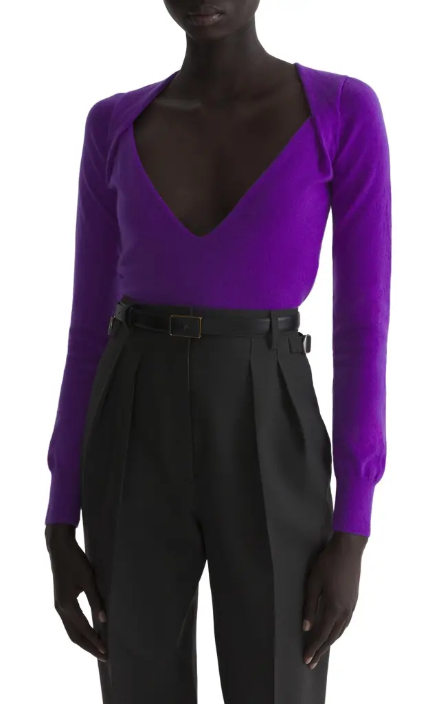 Plunging Cashmere Top
