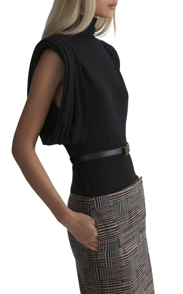 Draped Wool-Blend Top