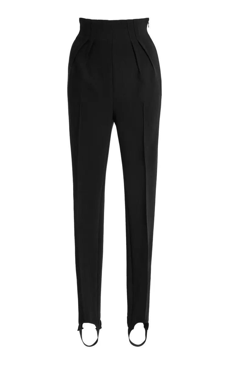 Mugler High-Waisted Wool-Blend Slim-Leg Pants