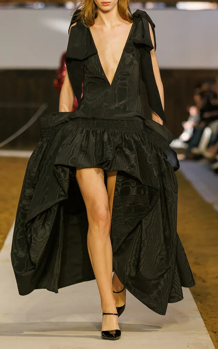 Stella McCartney Ruffled Moiré Midi Dress