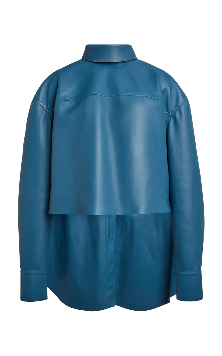 Givenchy Tie-Back Leather Shirt