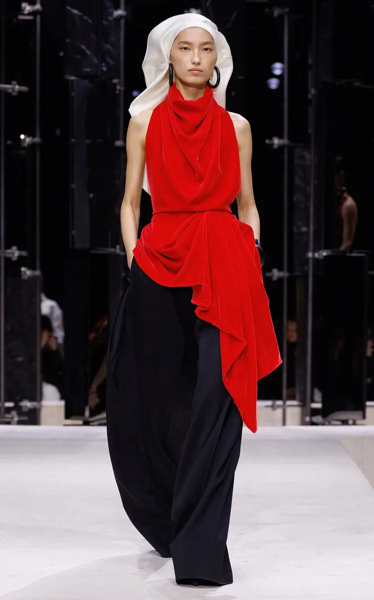 Open-Back Draped Velvet Top