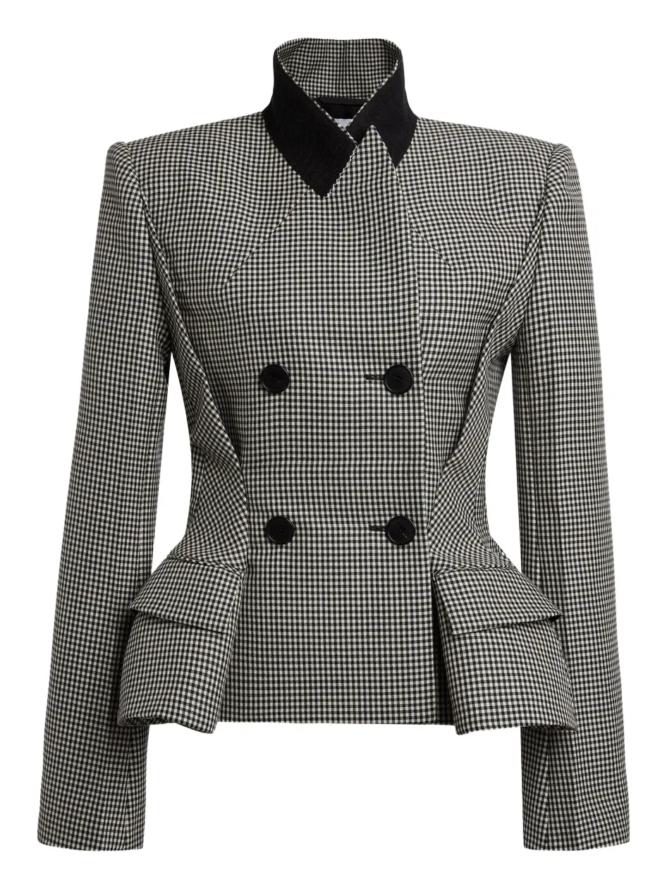 Tailored Wool-Blend Peplum Jacket