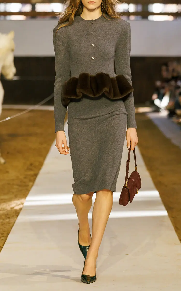 Stella McCartney Faux Fur-Trimmed Wool Sweater