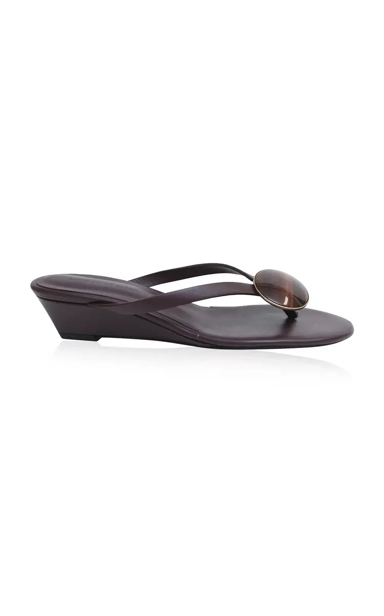 Christopher Esber Aura Quartz Leather Wedge Sandals
