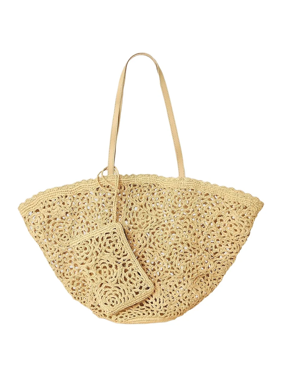 BTB Los Angeles Women's Lacera Raffia Tote Bag