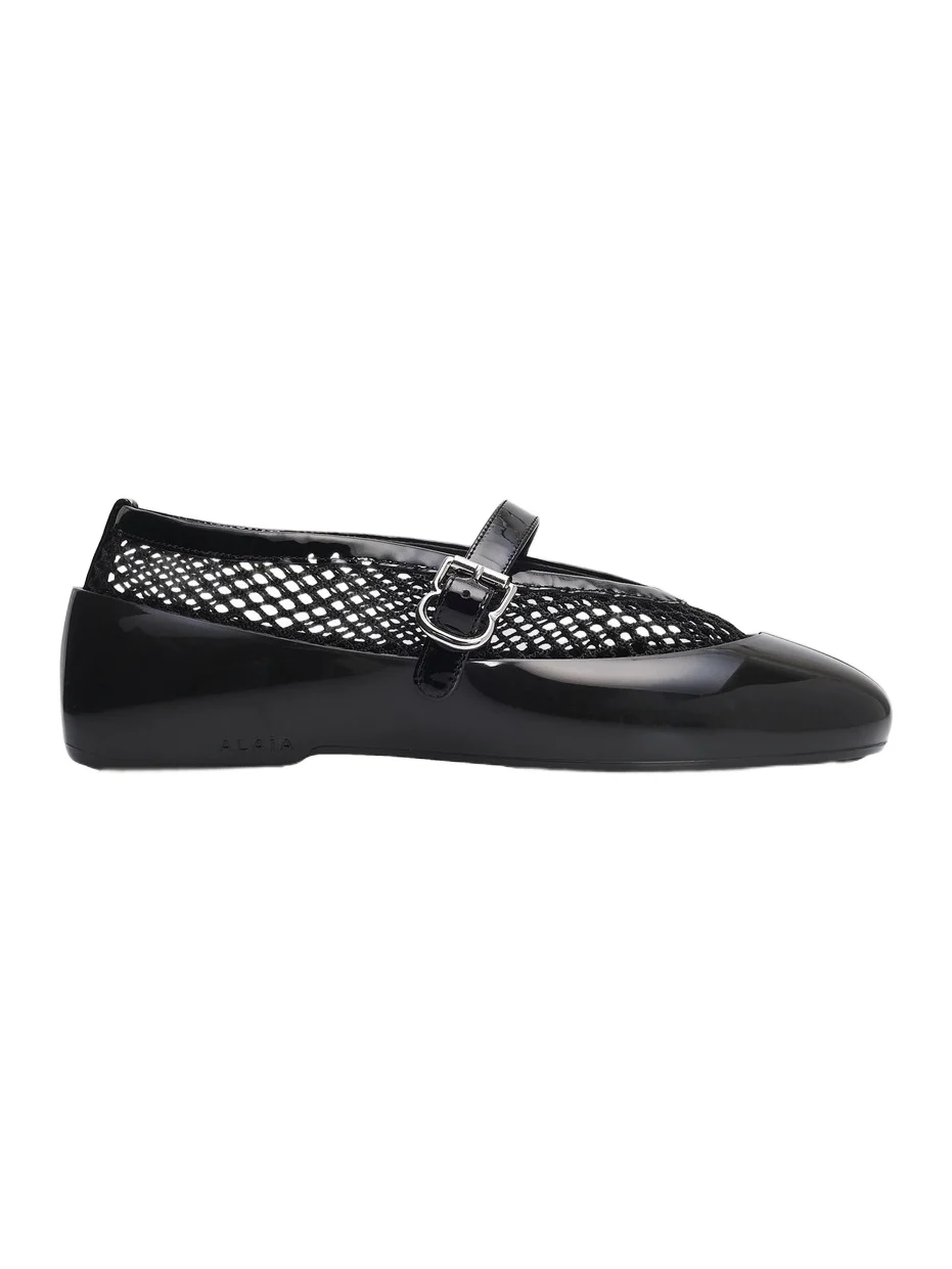 Women's Ballerina Fishnet Rubber Flats