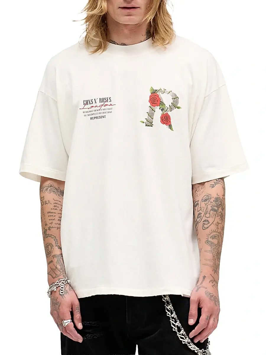 Represent Men's Guns N' Roses Tour Crewneck T-Shirt | Thumbnail 4 Represent Men's Guns N' Roses Tour Crewneck T-Shirt | Thumbnail 4