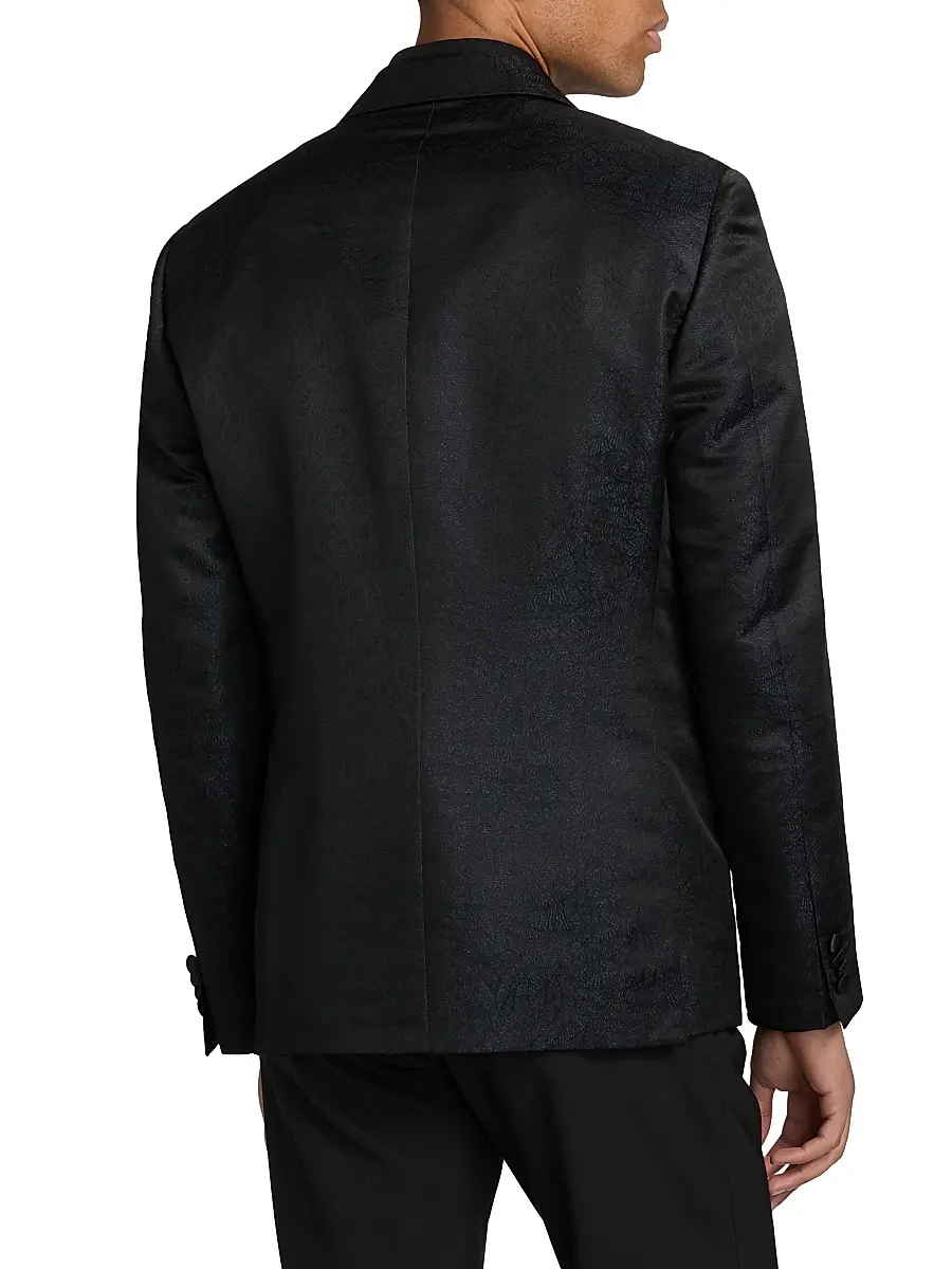 CORNELIANI Men's Wool-Silk Jacquard Sport Jacket | Thumbnail 5 CORNELIANI Men's Wool-Silk Jacquard Sport Jacket | Thumbnail 5