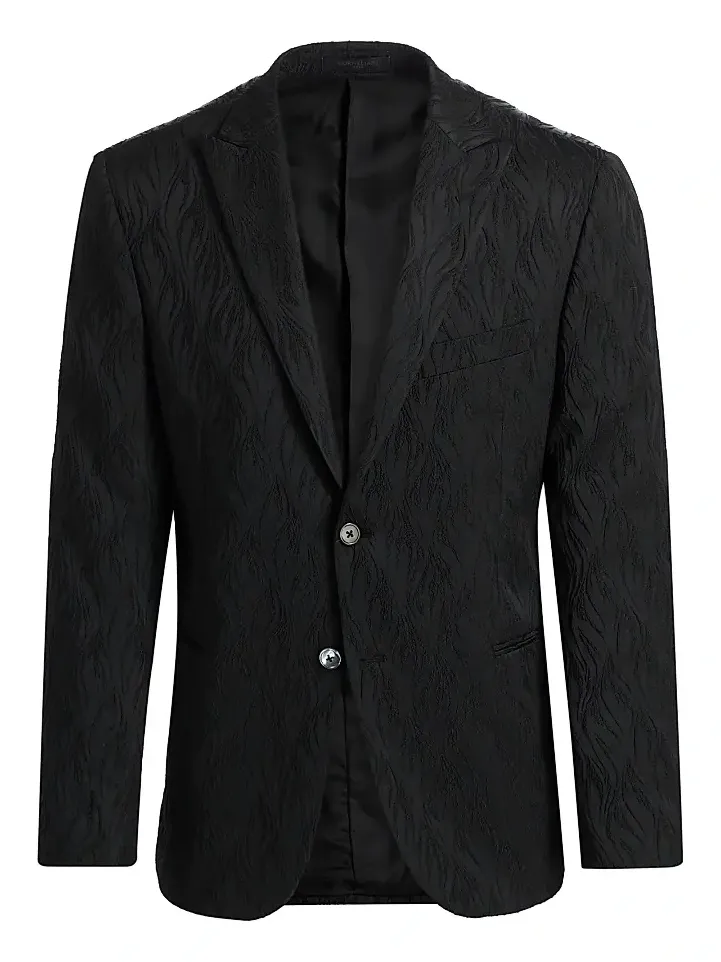 Men's Black Flame Single-Breasted Evening Jacket Men's Black Flame Single-Breasted Evening Jacket