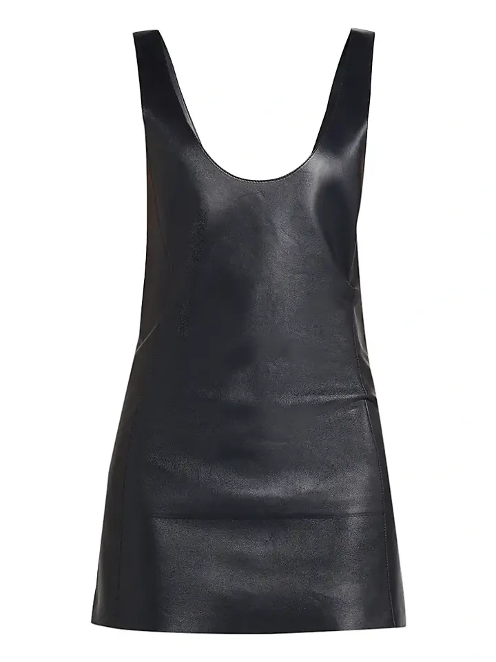 Bottega Veneta Women's Scoopneck Open-Back Leather Top