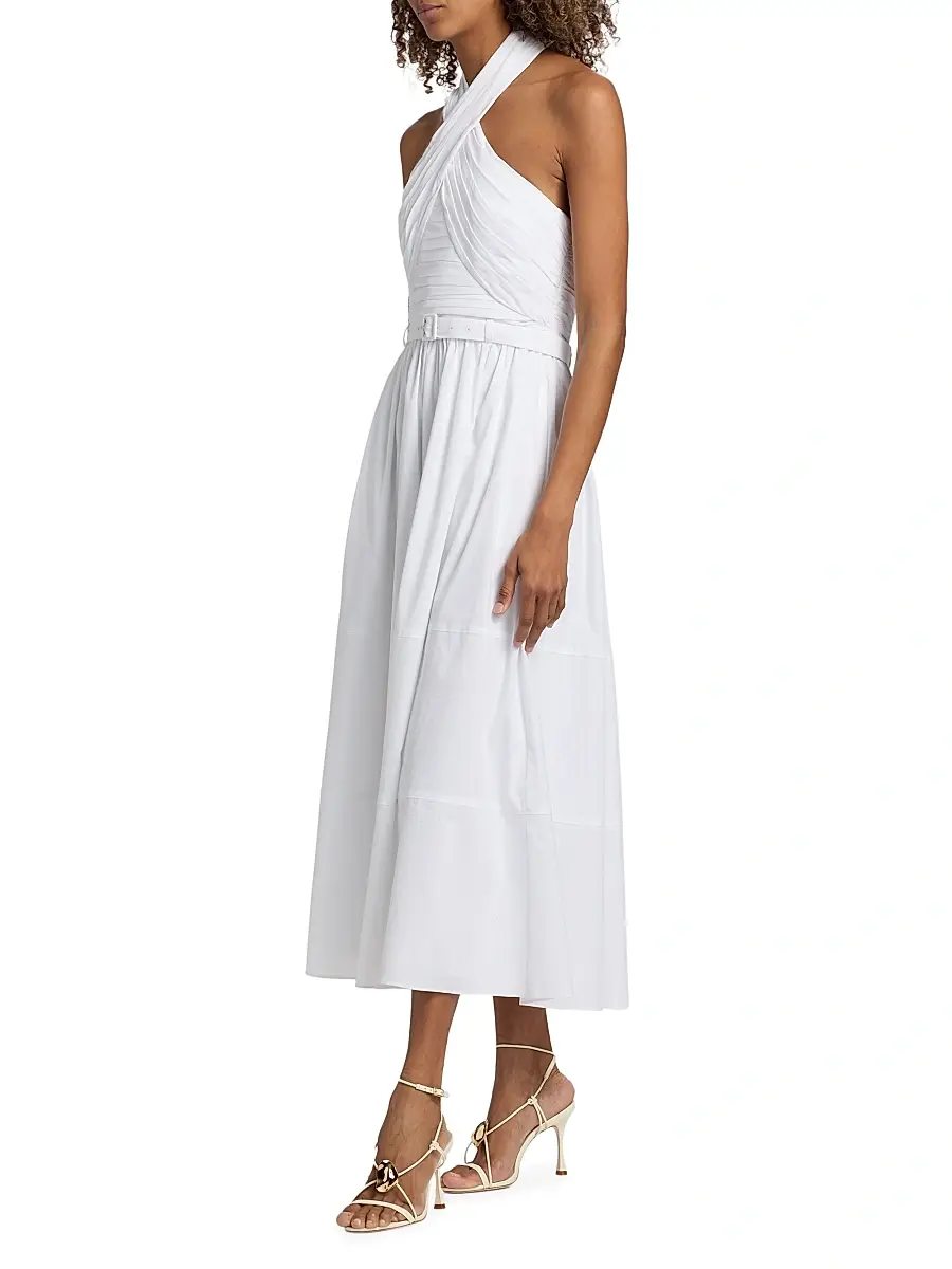 Cinq à Sept Women's Marcie Cross-Front Halter Midi-Dress | Thumbnail 4