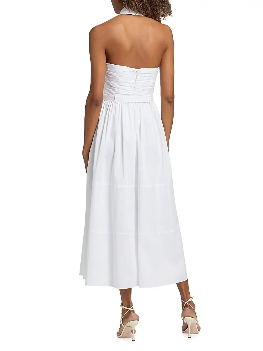 Cinq à Sept Women's Marcie Cross-Front Halter Midi-Dress | Thumbnail 5