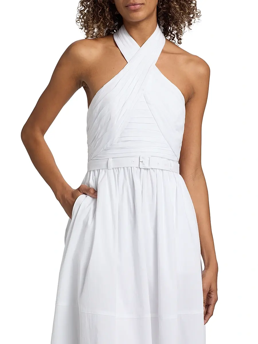 Cinq à Sept Women's Marcie Cross-Front Halter Midi-Dress | Thumbnail 6