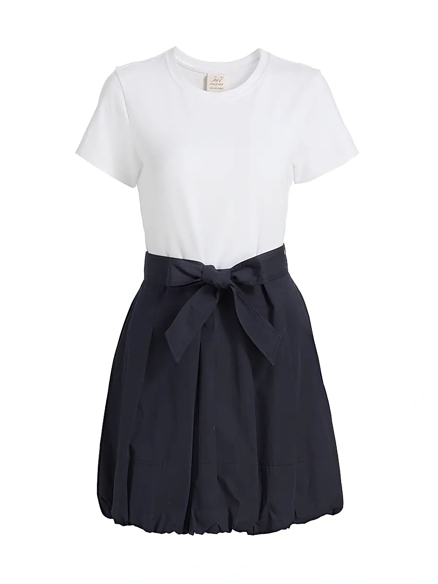 Cinq à Sept Women's Taylon Two-Tone Minidress - White Navy | Image 1 Cinq à Sept Women's Taylon Two-Tone Minidress - White Navy | Image 1