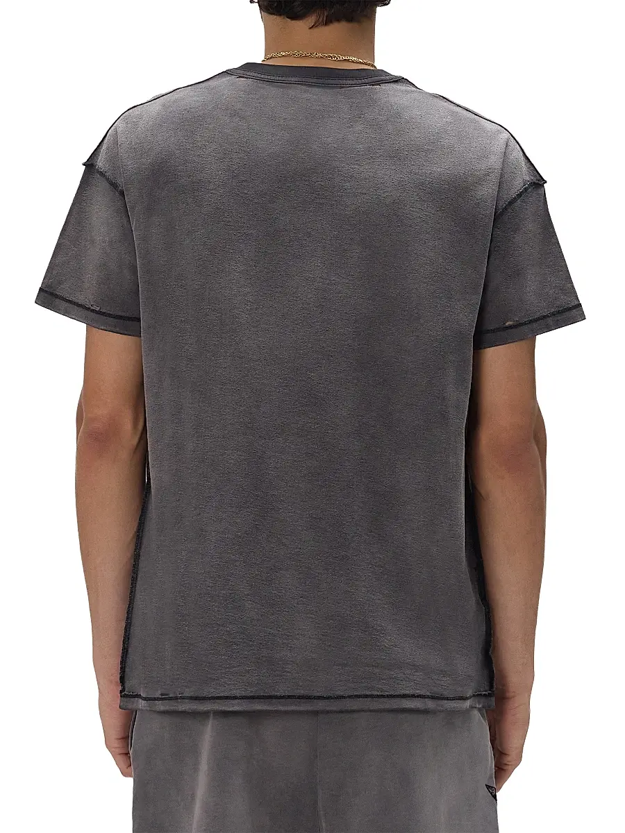Purple Brand Men's Inside-Out Textured Cotton T-Shirt - Black | Thumbnail 3