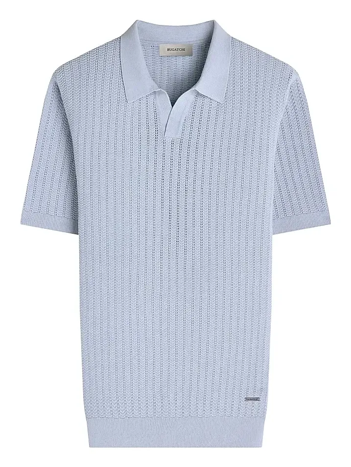 Men's Johnny Collar Cotton-Silk Polo Shirt