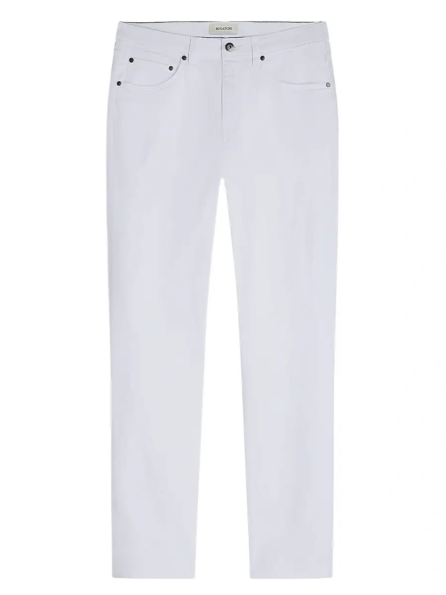 Bugatchi Men's Stretch-Cotton Straight-Leg Jeans - White - Size 40 | Image 1 Bugatchi Men's Stretch-Cotton Straight-Leg Jeans - White - Size 40 | Image 1