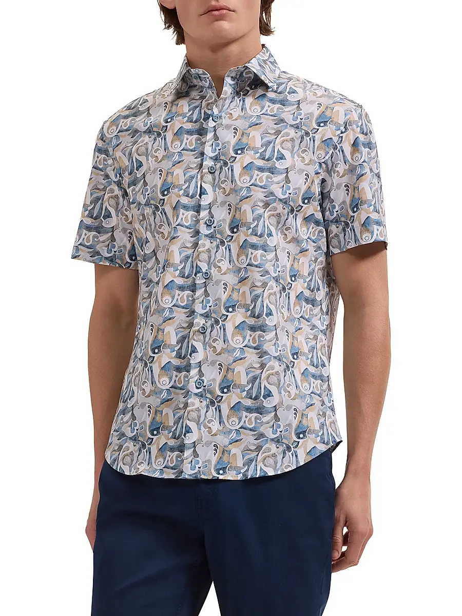 Bugatchi Men's Orson Abstract Paisley Shirt | Thumbnail 3 Bugatchi Men's Orson Abstract Paisley Shirt | Thumbnail 3
