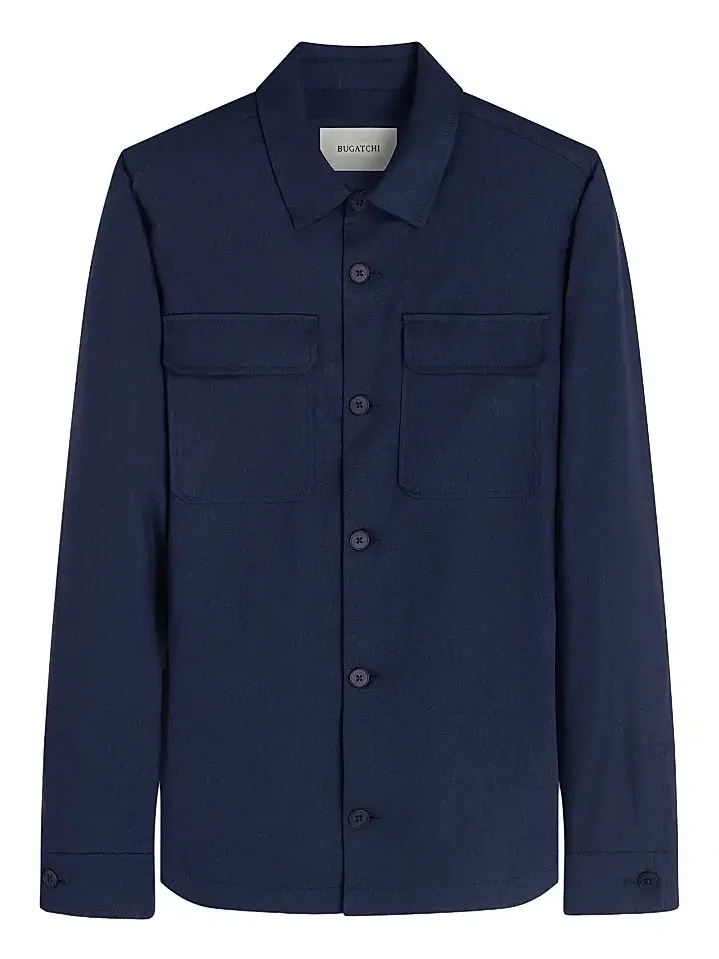 Men's Linen-Blend Shirt Jacket