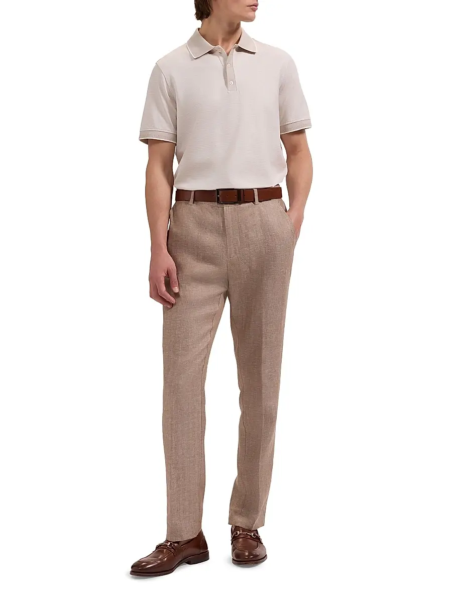 Bugatchi Men's Jacquard Herringbone Polo Shirt | Thumbnail 2 Bugatchi Men's Jacquard Herringbone Polo Shirt | Thumbnail 2