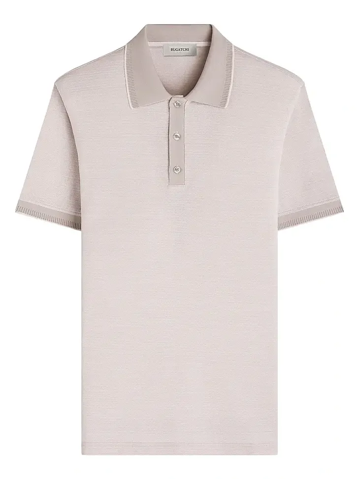Men's Jacquard Herringbone Polo Shirt