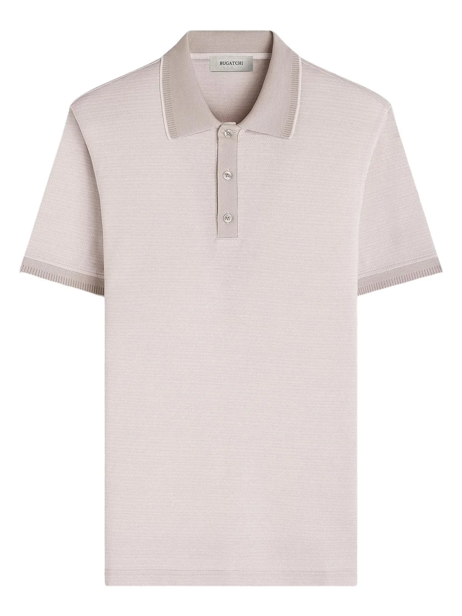 Bugatchi Men's Jacquard Herringbone Polo Shirt