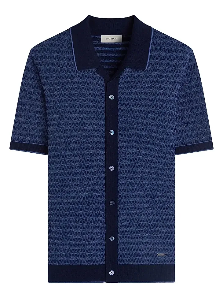 Men's Honeycomb-Knit Cotton Short-Sleeve Sweater