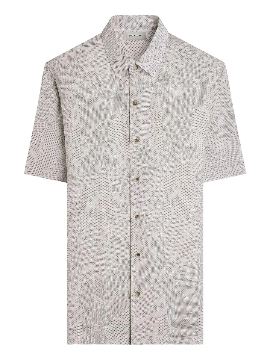 Bugatchi Men's Vero Micro-Dot Palm Print Shirt