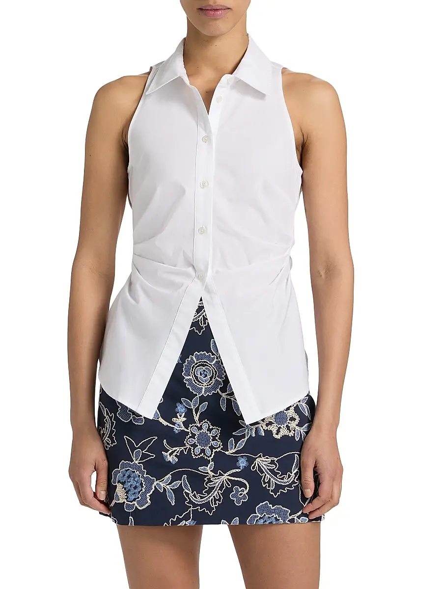 TANYA TAYLOR Women's Hannah Back Bow Top | Thumbnail 3
