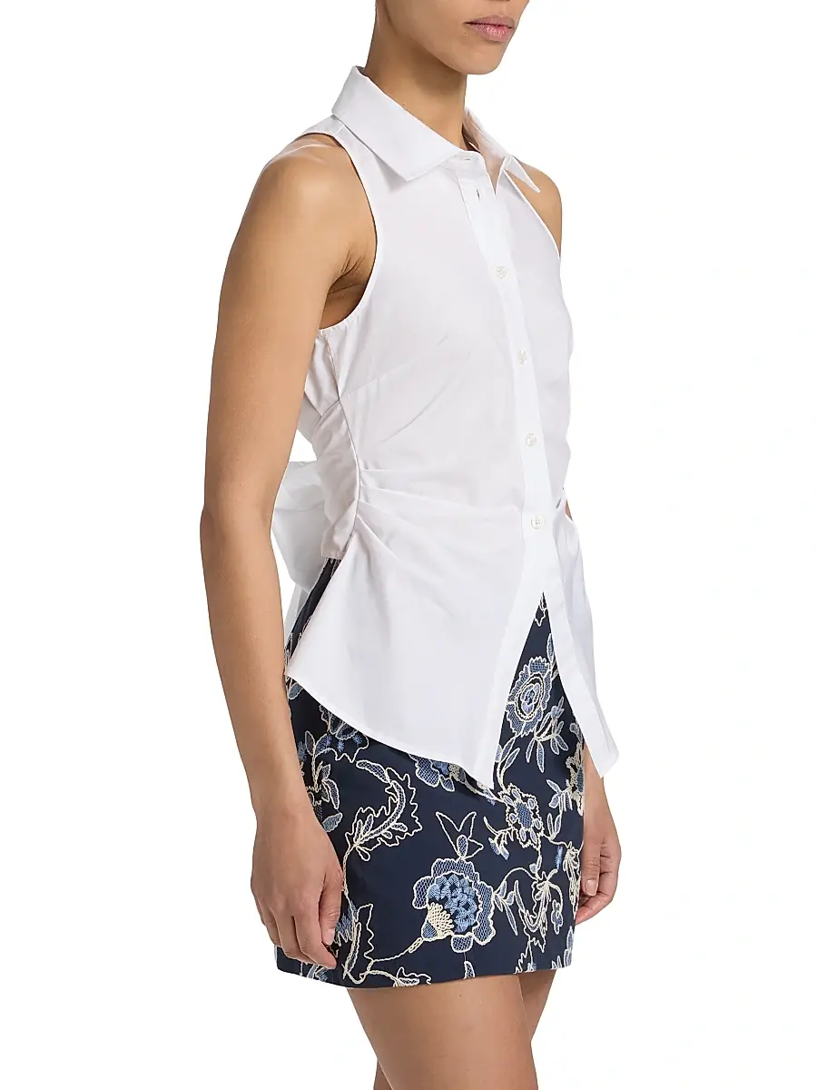 TANYA TAYLOR Women's Hannah Back Bow Top | Thumbnail 4