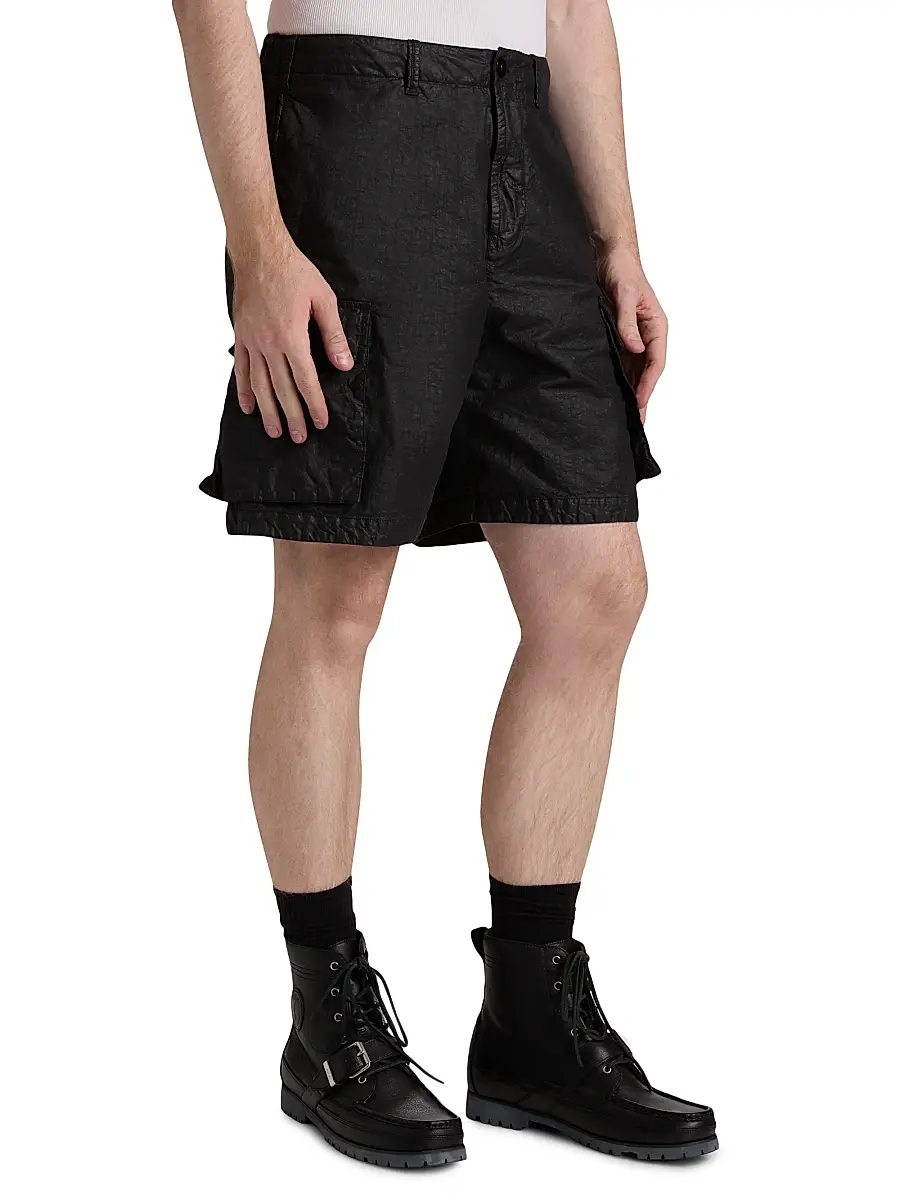 Stone Island Men's Waxed Cotton Cargo Shorts | Thumbnail 4 Stone Island Men's Waxed Cotton Cargo Shorts | Thumbnail 4