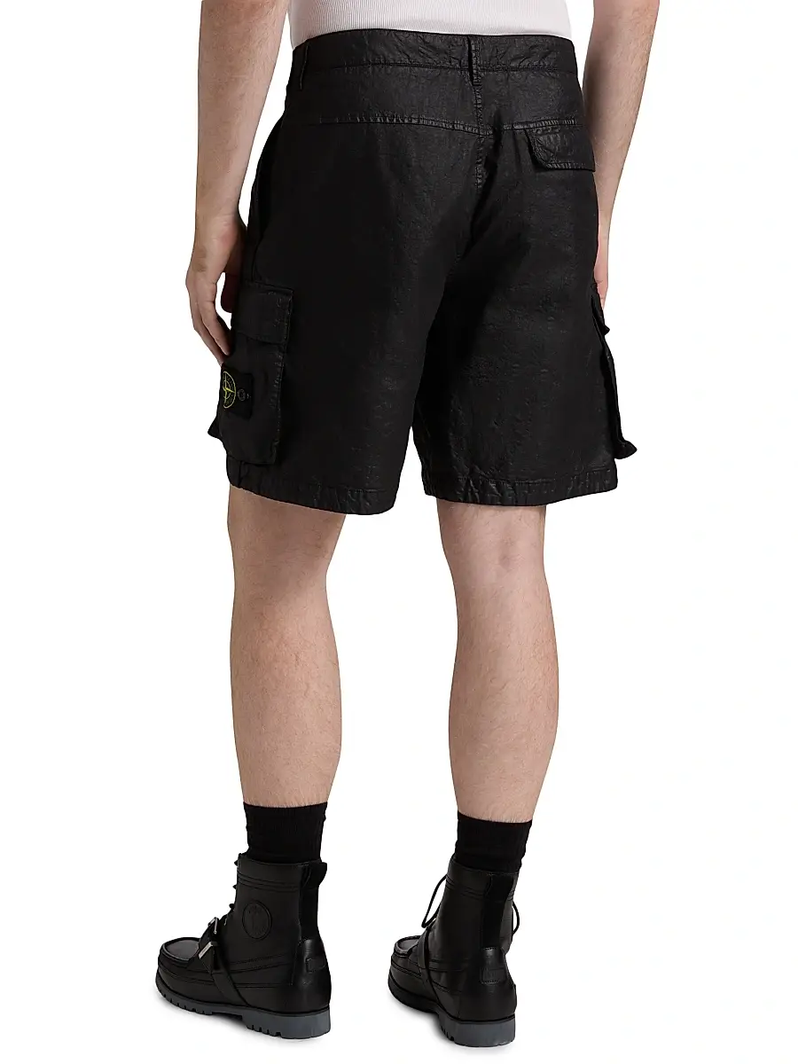 Stone Island Men's Waxed Cotton Cargo Shorts | Thumbnail 5 Stone Island Men's Waxed Cotton Cargo Shorts | Thumbnail 5