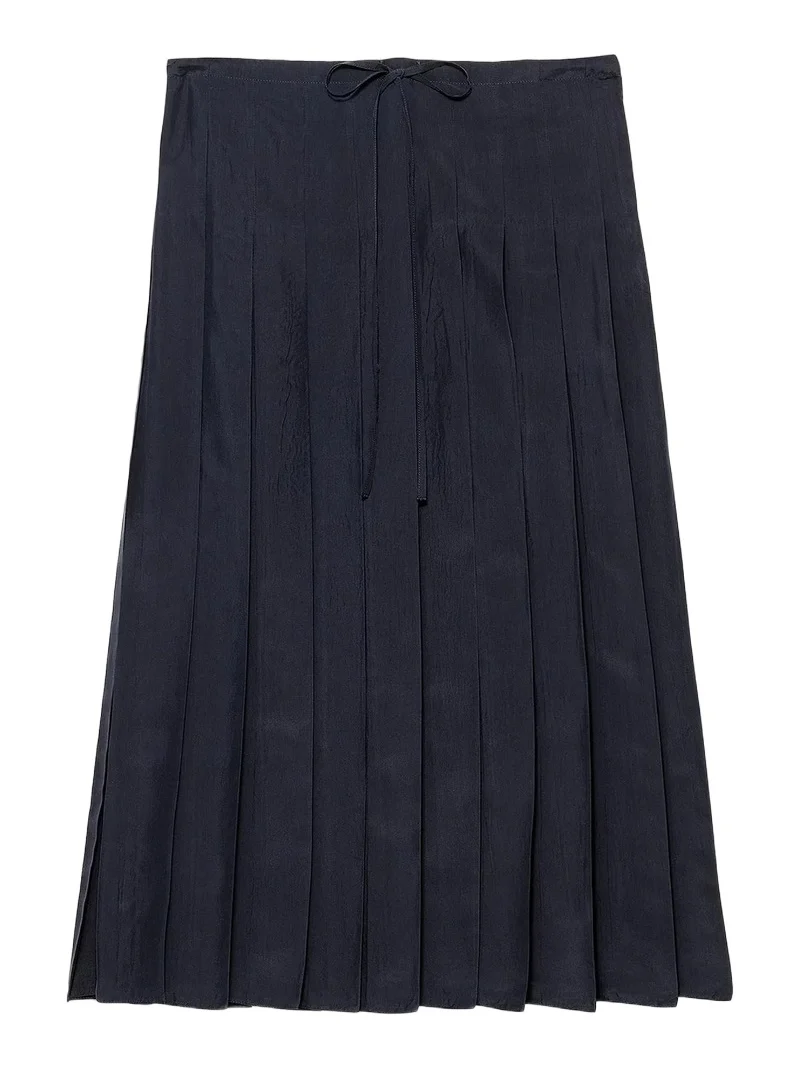 Women's Pleated Silk Midi-Skirt Women's Pleated Silk Midi-Skirt