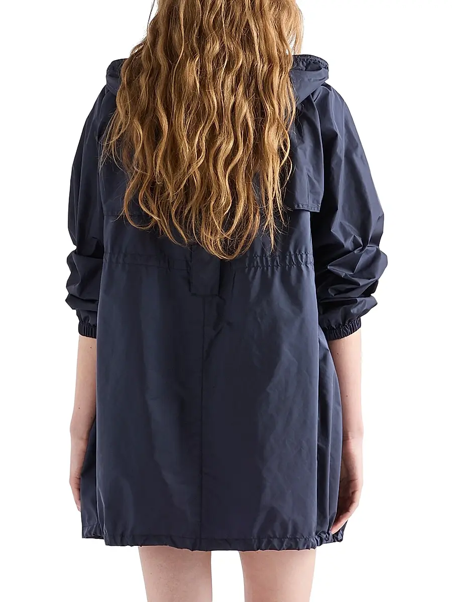Prada Women's Lightweight Nylon Hooded Raincoat | Thumbnail 3
