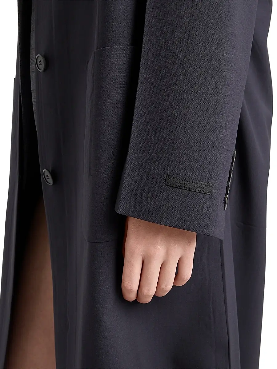 Prada Women's Single-Breasted Light Wool Coat | Thumbnail 6 Prada Women's Single-Breasted Light Wool Coat | Thumbnail 6
