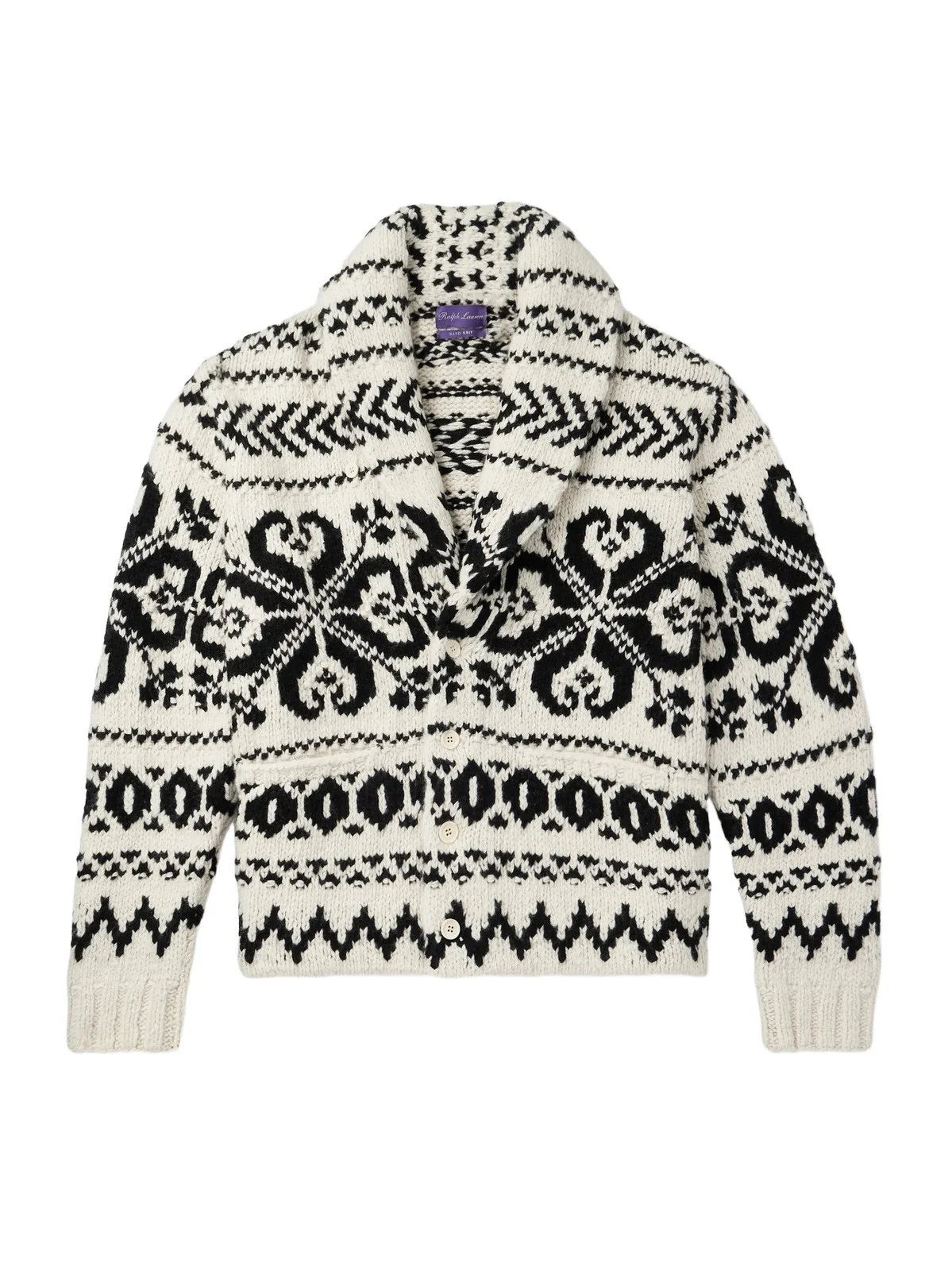Shawl-Collar Cashmere-Jacquard Cardigan - Men Shawl-Collar Cashmere-Jacquard Cardigan - Men
