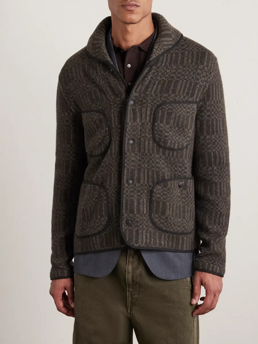 RRL Shawl-Collar Jacquard-Knit Wool and Cashmere-Blend Cardigan - Men | Thumbnail 3 RRL Shawl-Collar Jacquard-Knit Wool and Cashmere-Blend Cardigan - Men | Thumbnail 3