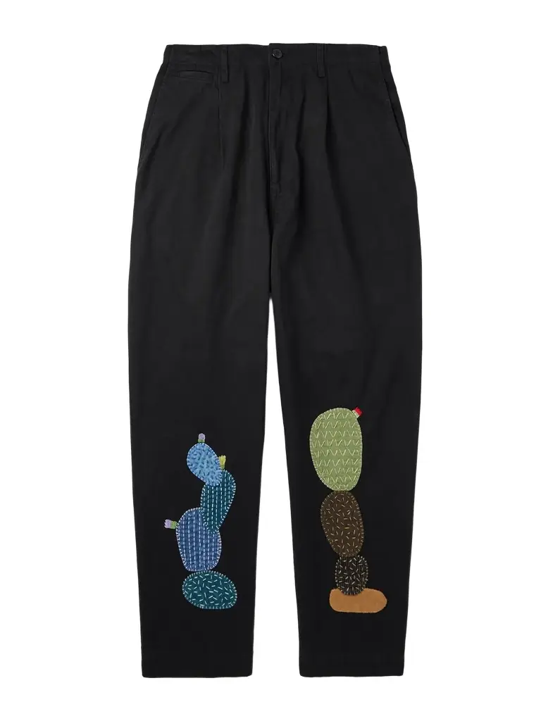 KAPITAL Nime Wide-Leg Appliquéd Cotton-Twill Trousers - Men | Image 1 KAPITAL Nime Wide-Leg Appliquéd Cotton-Twill Trousers - Men | Image 1