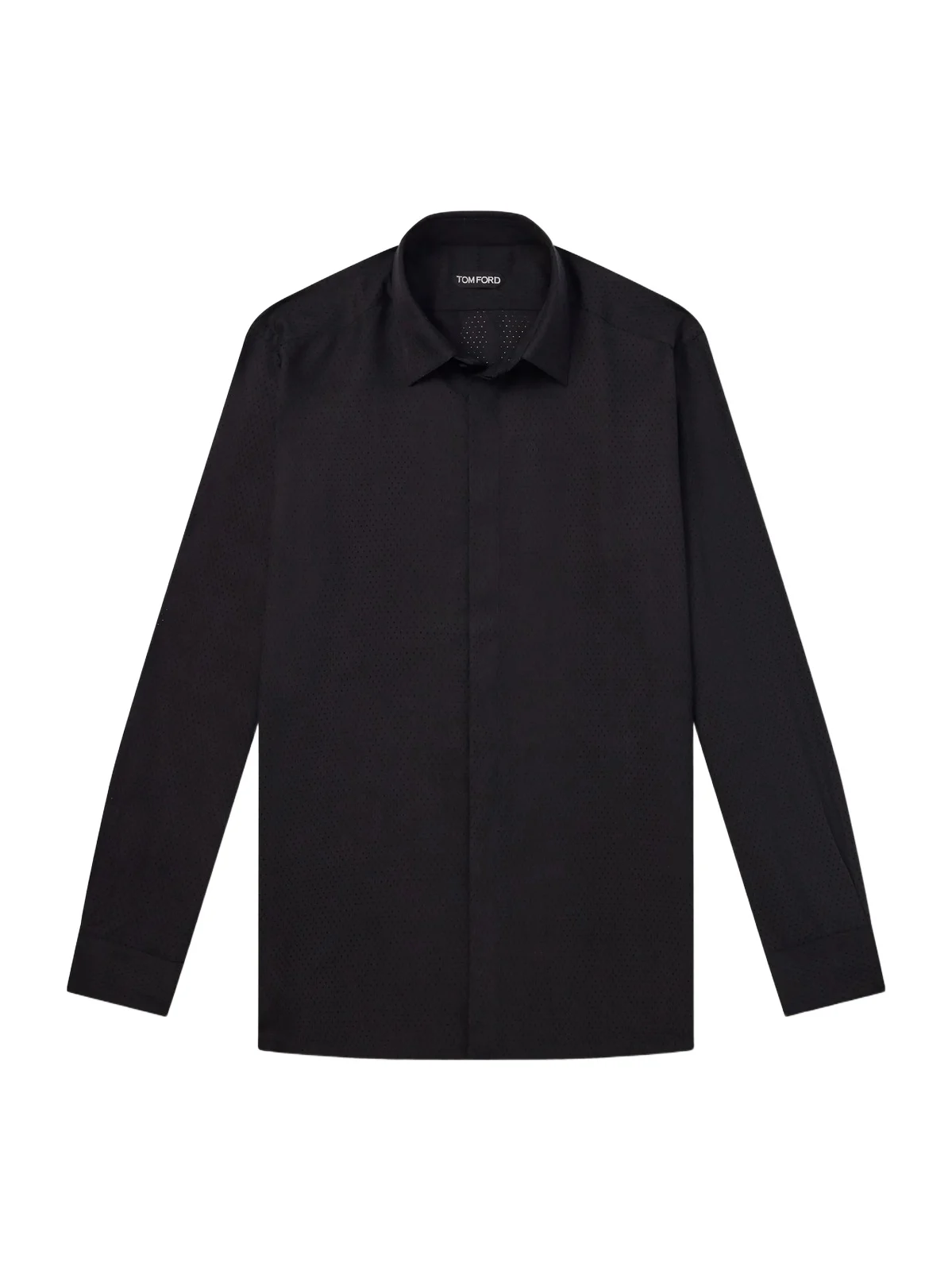 Perforated Silk-Twill Shirt - Men Perforated Silk-Twill Shirt - Men