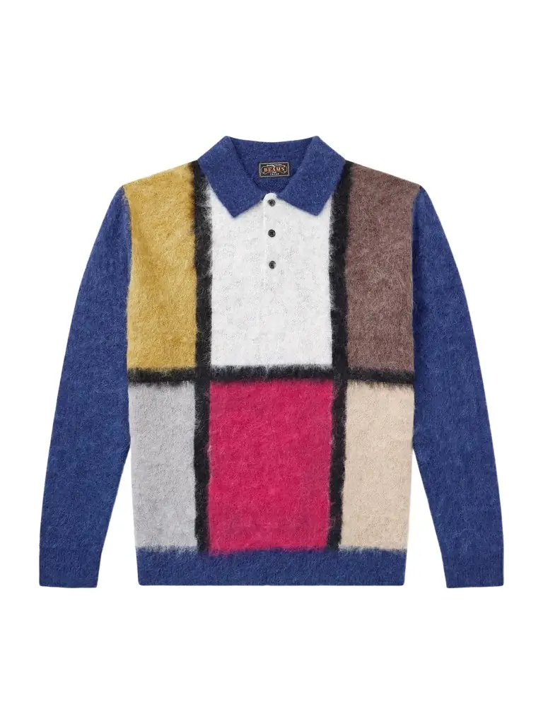 Beams Plus Colour-Block Polo Sweater - Men | Image 1 Beams Plus Colour-Block Polo Sweater - Men | Image 1