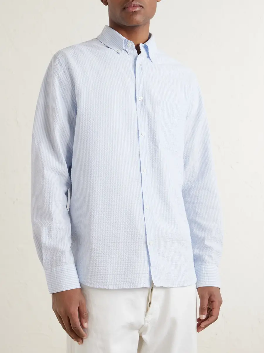 MR P. Button-Down Collar Striped Cotton-Seersucker Shirt - Men | Thumbnail 3 MR P. Button-Down Collar Striped Cotton-Seersucker Shirt - Men | Thumbnail 3