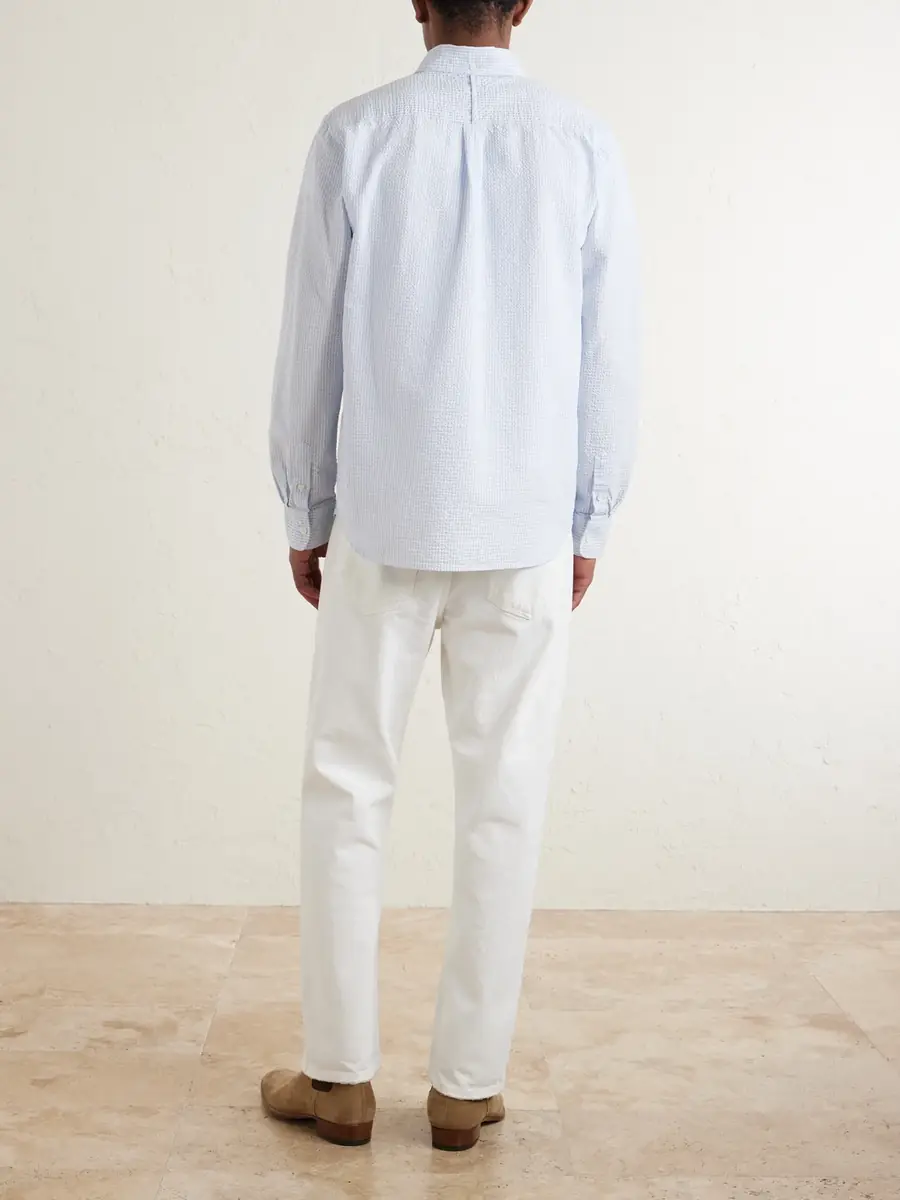 MR P. Button-Down Collar Striped Cotton-Seersucker Shirt - Men | Thumbnail 4 MR P. Button-Down Collar Striped Cotton-Seersucker Shirt - Men | Thumbnail 4