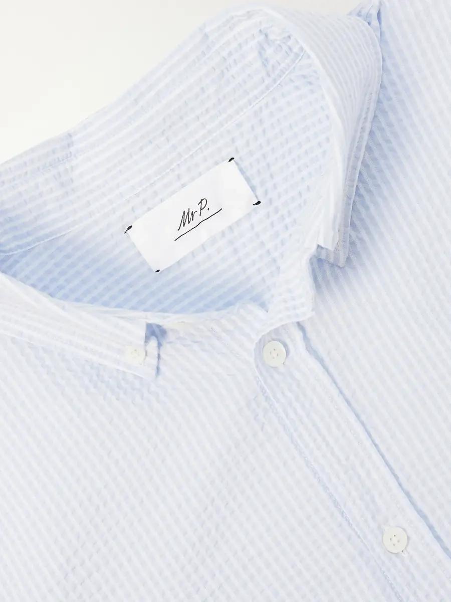 MR P. Button-Down Collar Striped Cotton-Seersucker Shirt - Men | Thumbnail 6 MR P. Button-Down Collar Striped Cotton-Seersucker Shirt - Men | Thumbnail 6